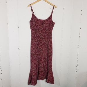 DBY 11/12 red/pnk spaghetti strap Boho maxi dress